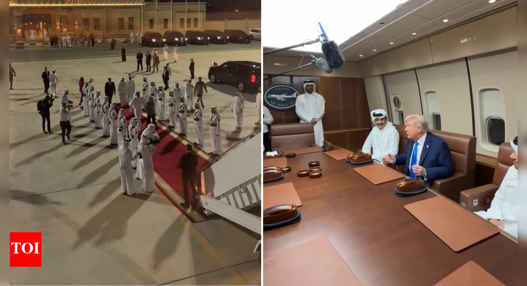 Refuelling pit stop: Trump holds surprise meeting with Qatar's Emir aboard Air Force One — Watch