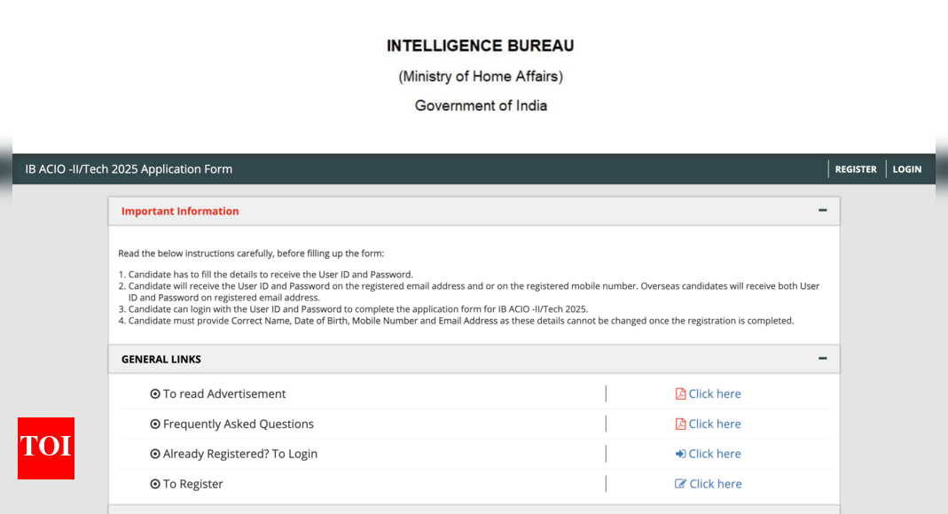 IB ACIO Tech Recruitment 2025 registration begins for 258 posts at mha.gov.in: Check eligibility and direct link to apply here