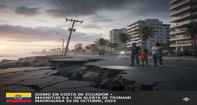 Sismo de magnitud 5,6 sacude la costa de Ecuador sin causar daños mayores