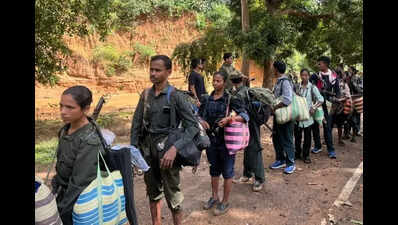 21 Maoists lay down arms in Bastar's Kanker with 18 Weapons