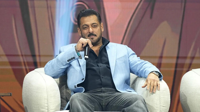 Salman Khan speaks on stage during the 'EAST TO WEST: The Global Rise of Bollywood' panel at the 2025 Joy Forum at SEF Arena on October 17, 2025 in Riyadh, Saudi Arabia. (Getty Images) 'Azad Balochistan facilitator': Pakistan labels Salman Khan a 'terrorist'; here's why