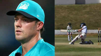 AB de Villiers' child scored a fifty, much to the delight of his parents. The two shared pictures of the same on Instagam (Gettys Images, Screeengrab) Like father, like son! Junior AB de Villiers scores half century; father shares proud post