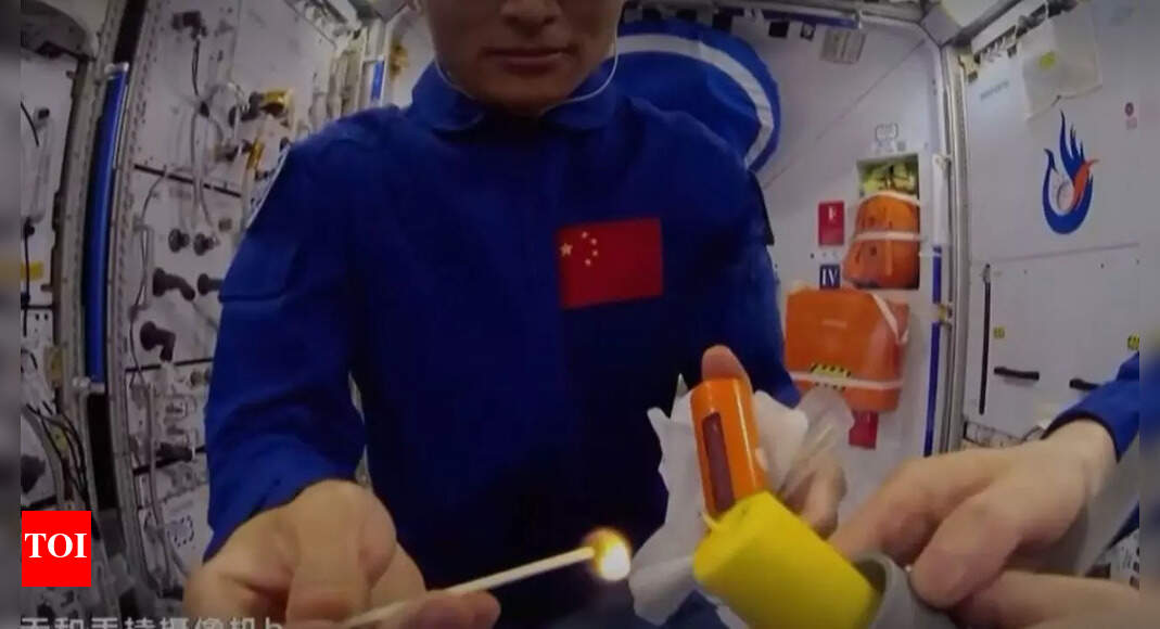 Viral video: What happens when you light a matchstick in space? Chinese astronauts find out