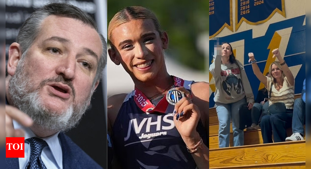 Ted Cruz reacts after viral photo shows crowd taunting girls protesting trans athlete AB Hernandez