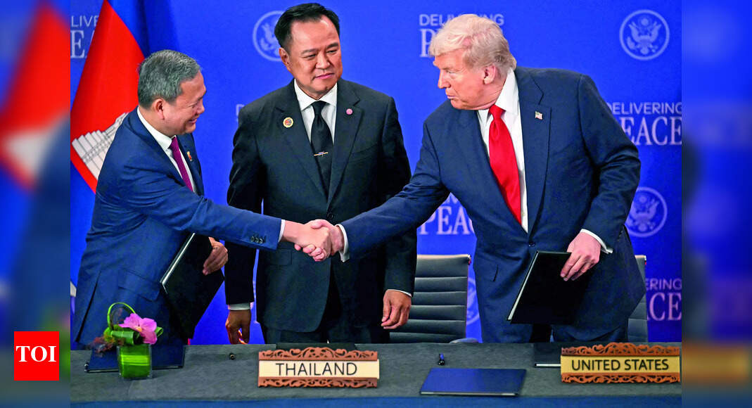<div>'Historic day': Thailand, Cambodia sign expanded ceasefire pact; Trump in attendance</div> <div>'Historic day': Thailand, Cambodia sign expanded ceasefire pact; Trump in attendance</div>
