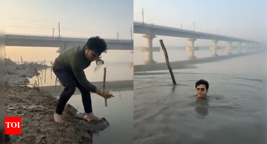 Delhi: BJP MLA Ravi Negi falls into Yamuna during reel shoot on cleanup drive - watch