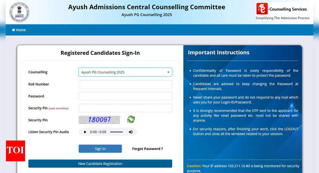 AIAPGET counselling 2025 Round 3 registration dates extended; check new schedule and eligibility criteria