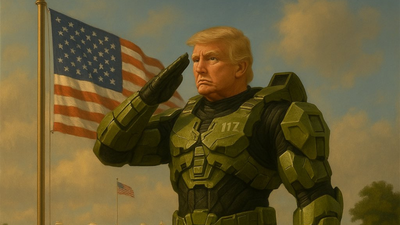 Trump in Master Chief attire in an AI generated image shared by the White House  ‘Would never associate with MAGA’