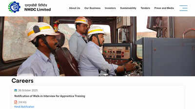 NMDC Apprentice Recuritment 2025  Notification out for Graduate, Technician, and Trade Apprentice walk-in interviews; check details here