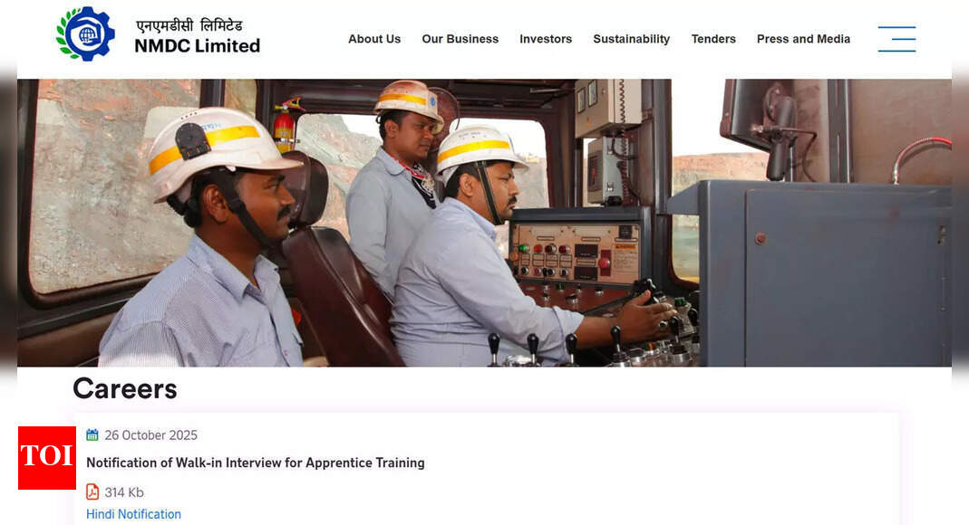 NMDC Jobs 2025: Notification out for Graduate, Technician, and Trade Apprentice walk-in interviews; check details here