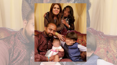 Old photo of Aleena Asif with her husband Asif Qureshi and their three children. Pakistani man kills estranged Indian-origin wife with cyanide-like powder in New York as she was seeking divorce