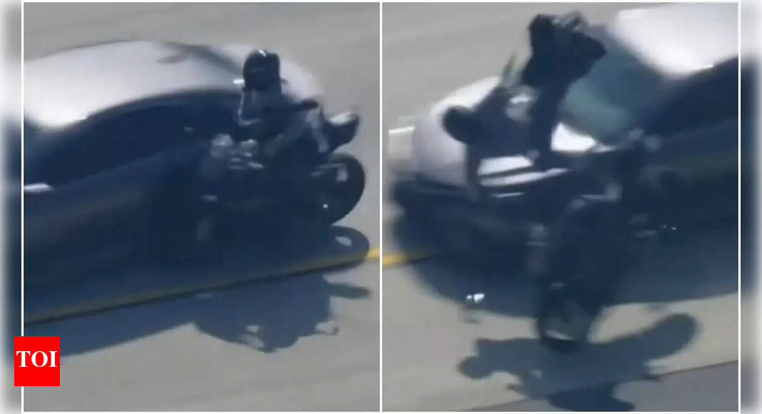 Suspect who fatally shot deputy crashes into car in California during high-speed chase — Video