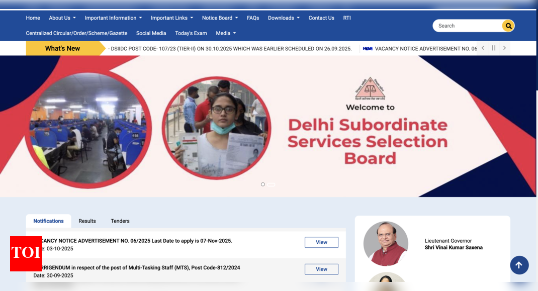 डीएसएसएसबी टीजीटी भर्ती 2025: 5,346 पदों के लिए पंजीकरण जारी, 7 नवंबर से पहले dsssb.delhi.gov.in पर आवेदन करें