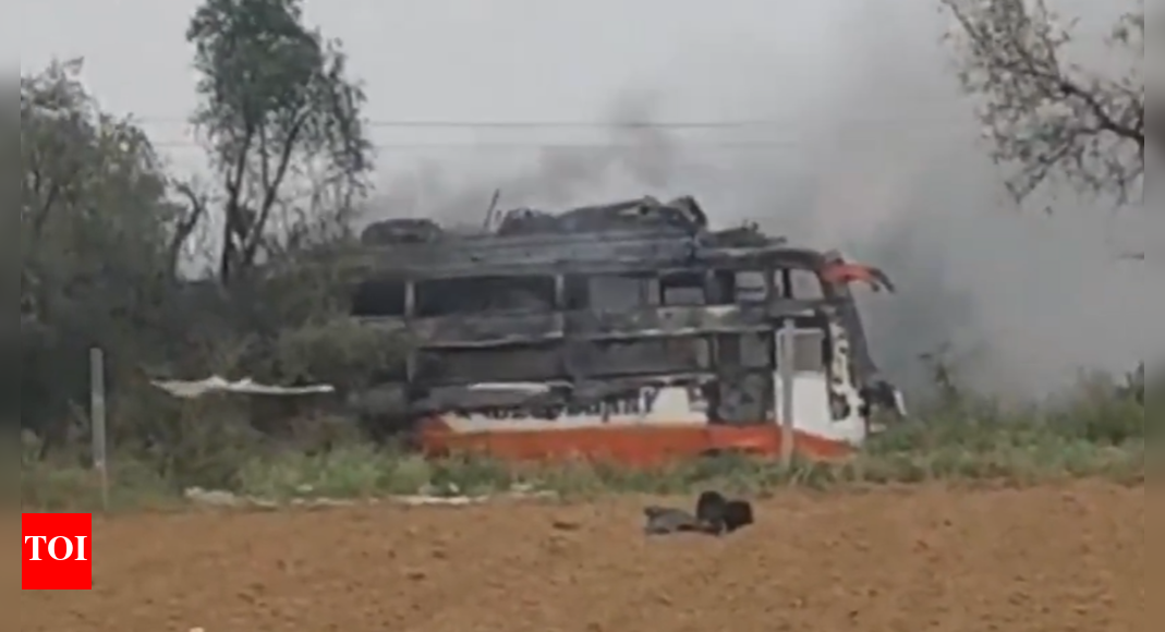 Jaipur-Delhi highway tragedy: At least 2 dead as bus carrying labourers catches fire; Ashok Gehlot slams recurring road mishaps