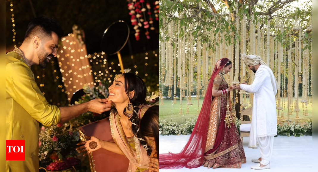Surbhi Jyoti celebrates first wedding anniversary with Sumit Suri, shares unseen pictures from their big day