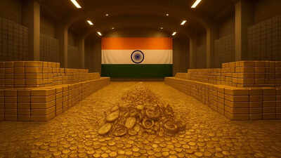 दुनिया भर के देश विदेशों में संप्रभु संपत्ति बनाए रखने को लेकर अधिक सतर्क हो रहे हैं। (एआई छवि) भारत का स्वर्ण भंडार: आरबीआई को वित्त वर्ष 2026 की पहली छमाही में 64 टन सोना मिला - वैश्विक वित्तीय युद्ध के युग में यह कदम महत्वपूर्ण क्यों है