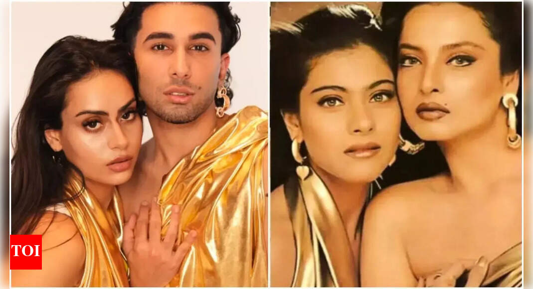 Nysa Devgan and Orry just gave a Gen Z twist to Kajol and Rekha’s iconic photoshoot