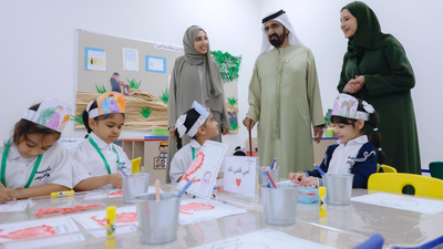 Sheikh Mohammed visited Zayed Educational Complex, praising national identity, sports, economic awareness, creativity, and leadership efforts/Image: X Dubai Ruler Sheikh Mohammed highlights holistic education as foundation for future UAE leaders