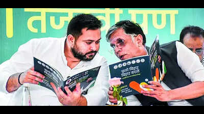 INDIA bloc announces govt jobs for every household INDIA bloc releases manifesto, ‘Tejashwi Pran’, for Bihar polls