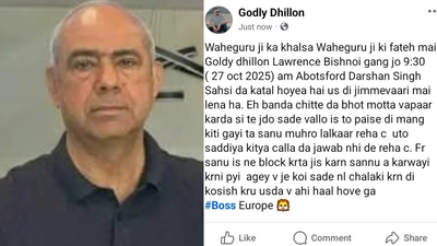 The Lawrence Bishnoi syndicate has claimed responsibility for the targeted killing of an Indian-origin businessman, Darshan Singh Sahsi, in Canada Indian-origin businessman Darshan Singh Sahsi killed in Canada: Lawrence Bishnoi group claims responsibilty; victim denied extortion demand