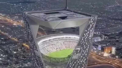Saudi Arabia had proposed a Sky Stadium as part of its 2034 World Cup bid but official visual is unconfirmed.  Football venue 350m above ground - Fake or real?