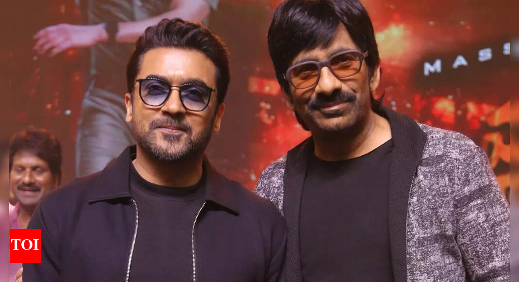 Suriya praises Ravi Teja at ‘Mass Jathara’ event; stars recreate iconic dialogues; fans celebrate Tamil–Telugu bond