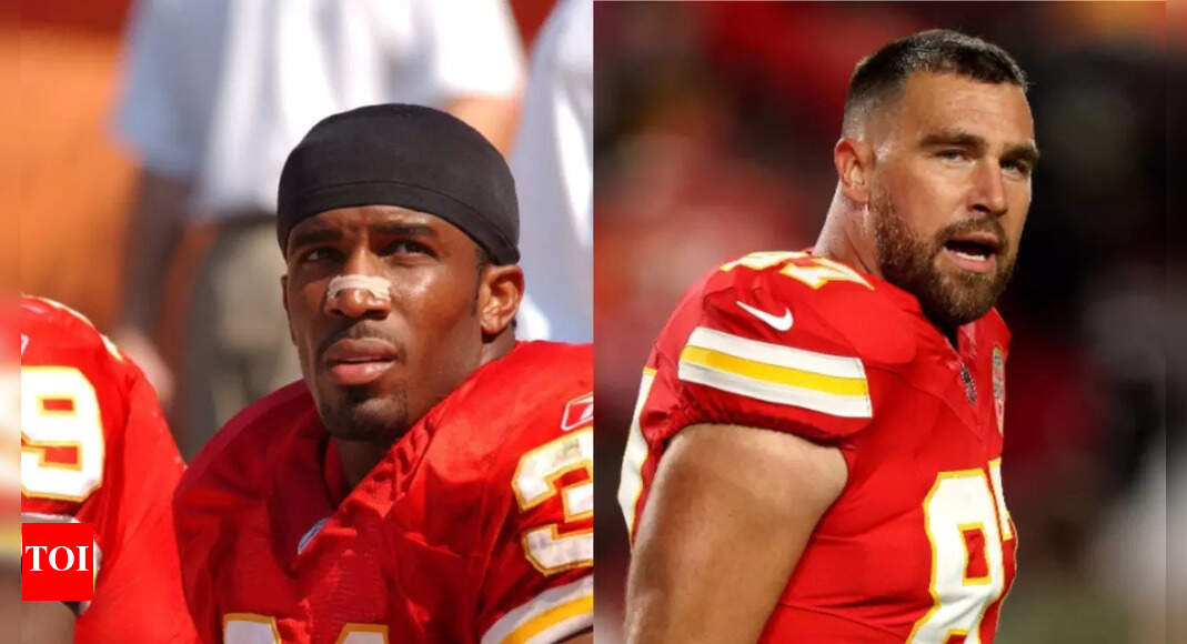 Priest Holmes congratulates Kansas City Chiefs TE Travis Kelce for tying 83rd touchdown with him