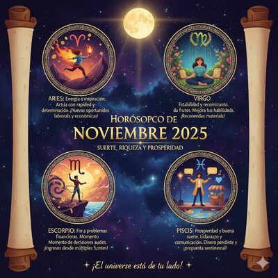 Noviembre de 2025 trae buena fortuna para estos signos del zodiaco