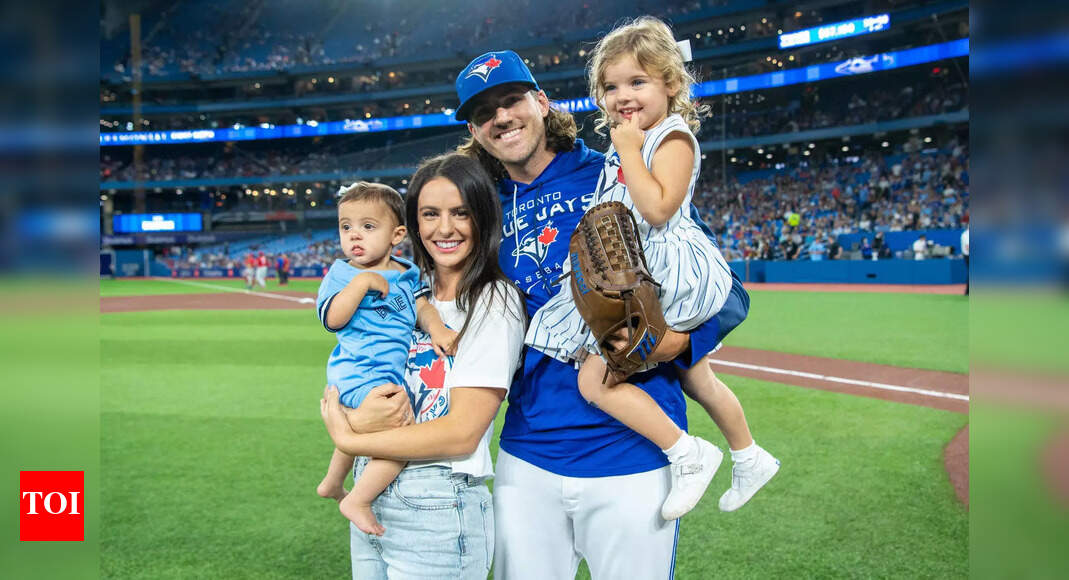 Kevin Gausman’s wife Taylor lights up Dodger Stadium in a glam ‘Canadian tux’ as her adorable World Series post sets social media abuzz