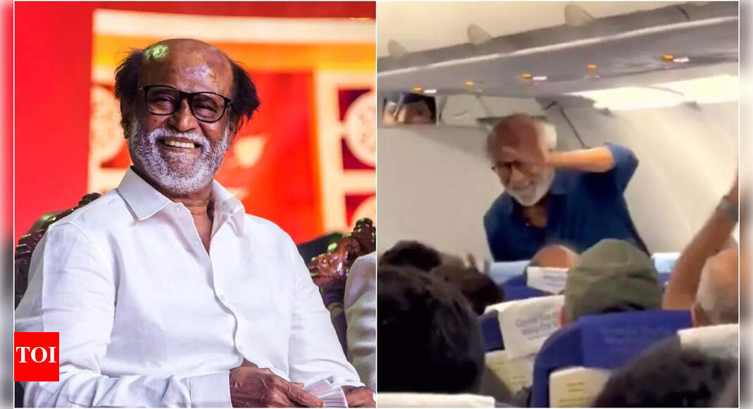 Superstar Rajinikanth travels in economy class; fans cheer for him in flight - Watch video