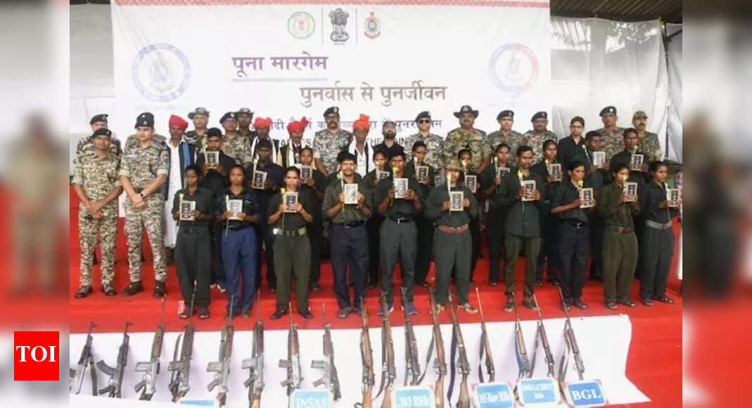 51 Maoists surrender in Chhattisgarh’s Bijapur, 21 others welcomed on red carpet in Kanker