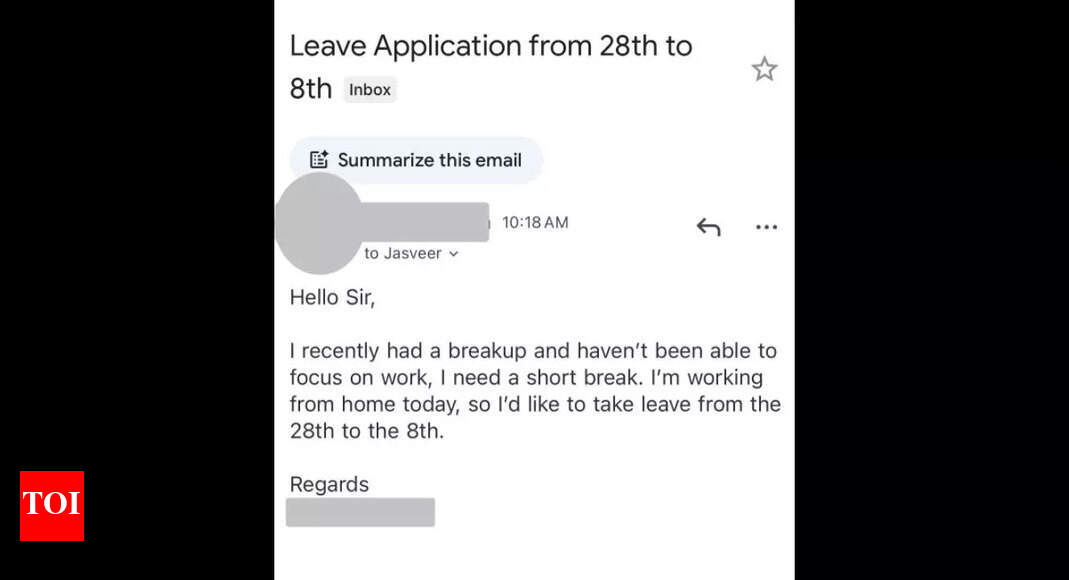 'I recently had a breakup...': Gurugram CEO approves Gen Z’s viral ‘short break’ leave request