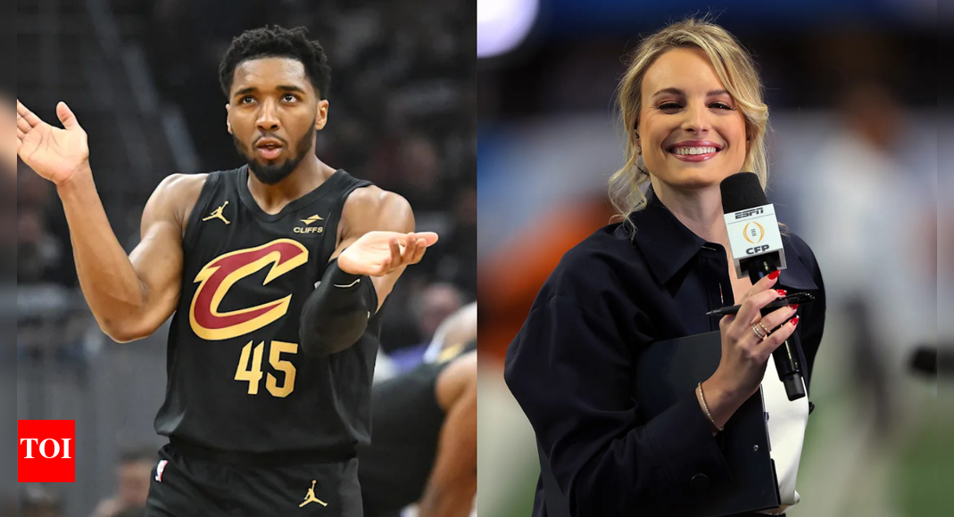 ESPN reporter Katie George retrieves Donovan Mitchell’s playing status in a lighthearted moment