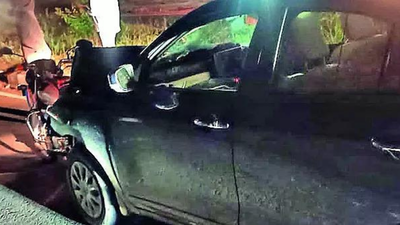  Drunk teacher drives 750m with motorcyclist on hood after crash — watch