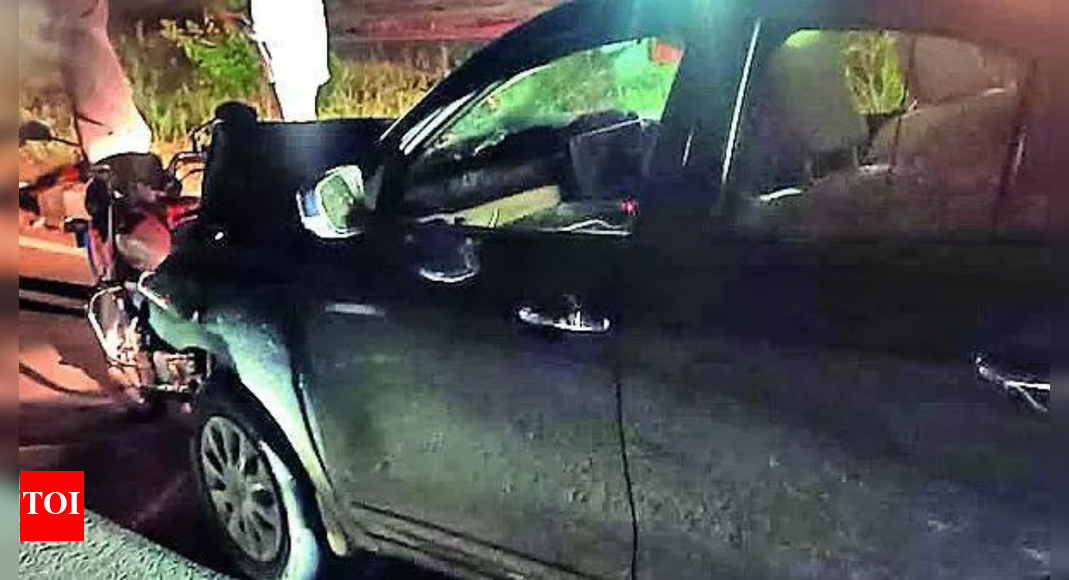 Gujarat highway horror: Drunk teacher drives 750m with motorcyclist on hood after crash — watch