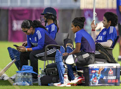 India's Shafali Verma, Uma Chetry and others during a practice session ahead of the Women's World Cup semi-final ODI match against Australia at the DY Patil Stadium in Navi Mumbai. (PTI)  Big prediction ahead of Women's World Cup semi-final