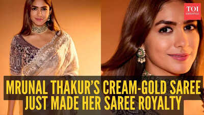 इस क्रीम-गोल्ड साड़ी ने मृणाल ठाकुर को साड़ियों की निर्विवाद रानी बना दिया