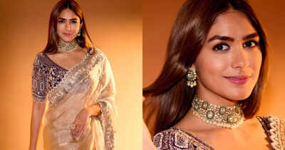 Mrunal Thakur is redefining the saree for a new generation, proving its timeless appeal with her recent elegant cream-gold tissue saree look. Her styling, featuring a contrasting blouse and regal accessories, alongside a dewy beauty look, evokes classic Bollywood glamour with a modern touch. This cream-gold saree just made Mrunal Thakur the undisputed queen of sarees