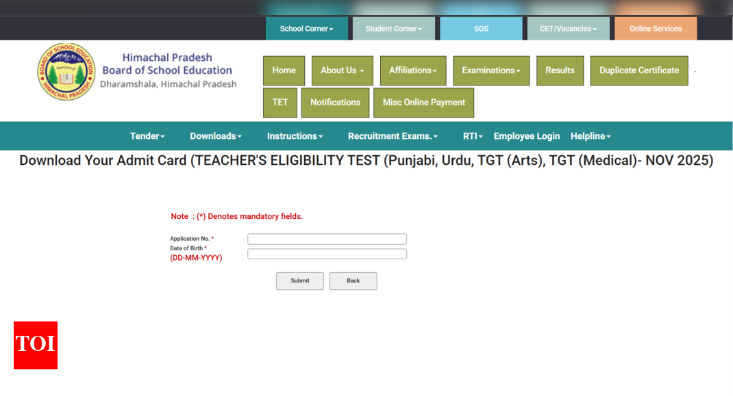 HP TET admit card 2025 released at hpbose.org: Direct link to download hall tickets here
