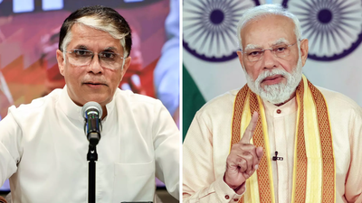 Congress leader Pawan Khera, left, and PM Modi  Congress slams BJP over complaint against Rahul Gandhi's 'dance' remark; claims PM Modi uses words like 'mujra'