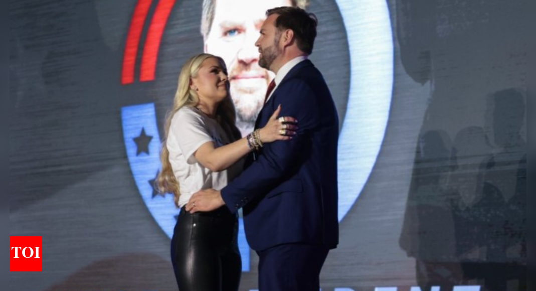 JD Vance-Erika Kirk photo viral amid social media chatter on 'Christian First Lady'; MAGA divided amid major controversy