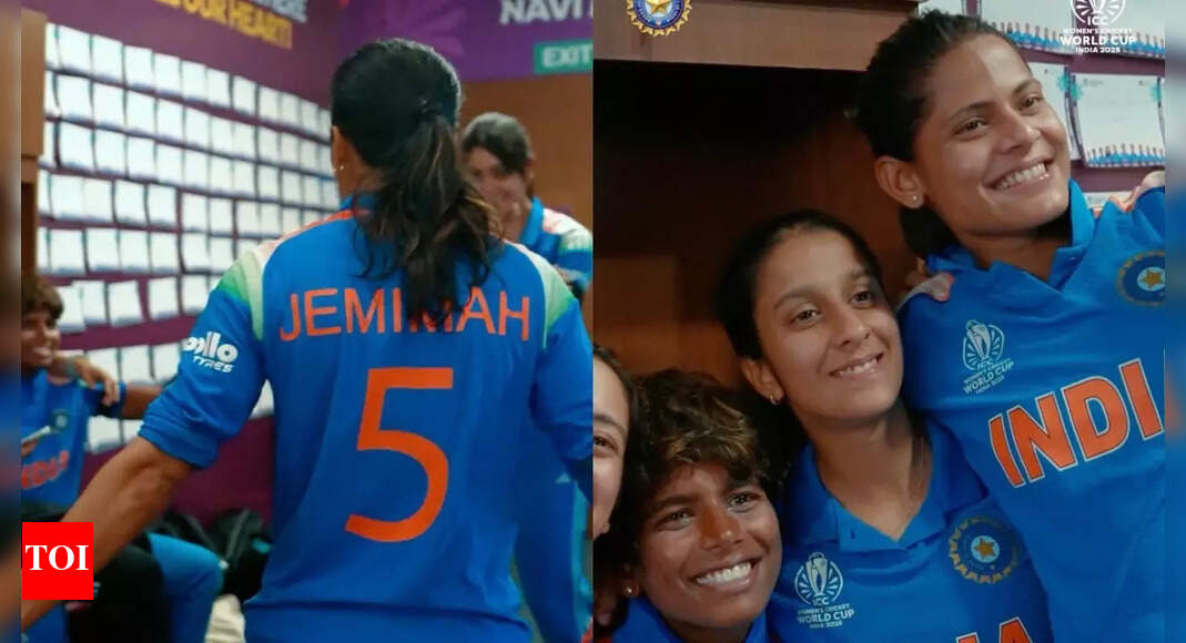 How India celebrated the emotional World Cup win in dressing room; Jemimah gets hugs