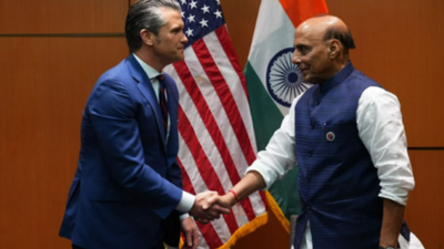 Rajnath Singh meets US secretary of War Pete Hegseth ; signs 10 yr defence framework