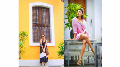 Idhika Paul stuns amid Pondicherry’s iconic yellow backdrop