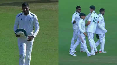 Prenelan Subrayen (5/61) spun a fine web as India ‘A’ were bowled out for 234 in 58 overs. (Image credit: X) Prenelan Subrayen's five-for puts South Africa A in command against India A