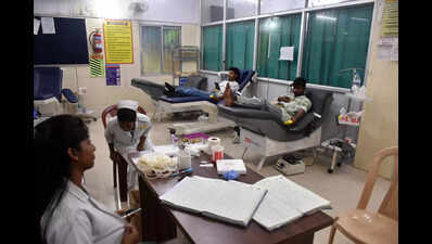 Donors at the Sadar hospital blood bank District administrations take steps to plug gaps after Chaibasa blood transfusion fiasco