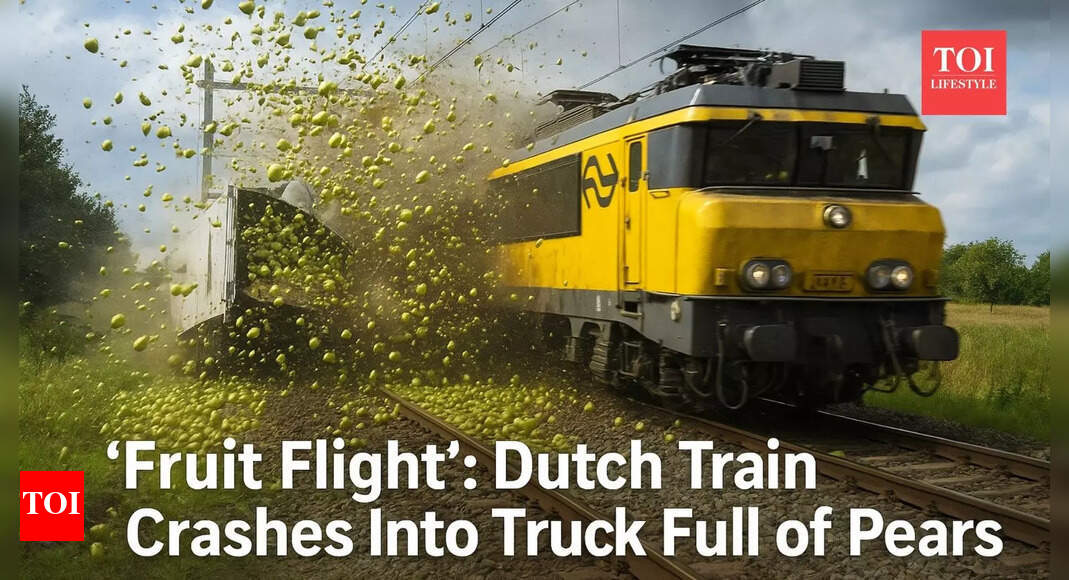 ‘When life gives you pears…’: Viral video of Dutch freight train crash with pear truck takes over X, Reddit and TikTok