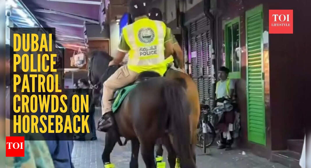 Watch: Dubai Police go viral for horseback patrol through busy streets