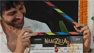Kartik Aaryan has begun shooting for ‘Naagzilla’, sharing a photo on Instagram with a haldi teeka and clapboard. He marks the day alongside the one-year anniversary of ‘Bhool Bhulaiyaa 3’. The fantasy film, produced by Karan Johar, releases on August 14, 2026, with Ravi Kishan reportedly joining the cast. Kartik Aaryan starts filming ‘Naagzilla’, shares FIRST PIC with ‘Har Har Mahadev’ chant - See Inside