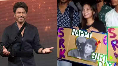  Fans throng outside Mannat as 'King Khan' turns 60